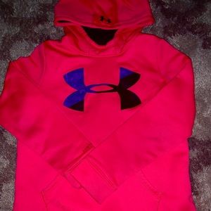Girls pink under armor hoodie